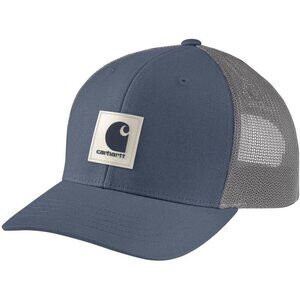 Carhartt Men's Bluestone Imported Rugged Flex Twill Mesh Back Logo Patch Caps
